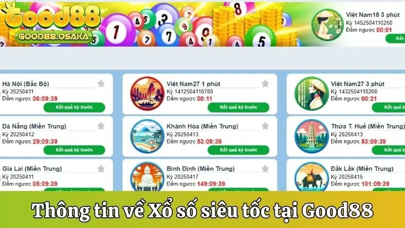 Giới thiệu hình thức siêu tốc trong Xổ số Good88
